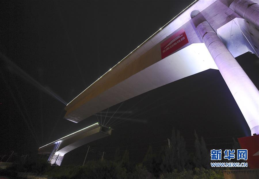（經濟）（7）新建福廈鐵路西溪特大橋跨杭深鐵路轉體梁成功轉體